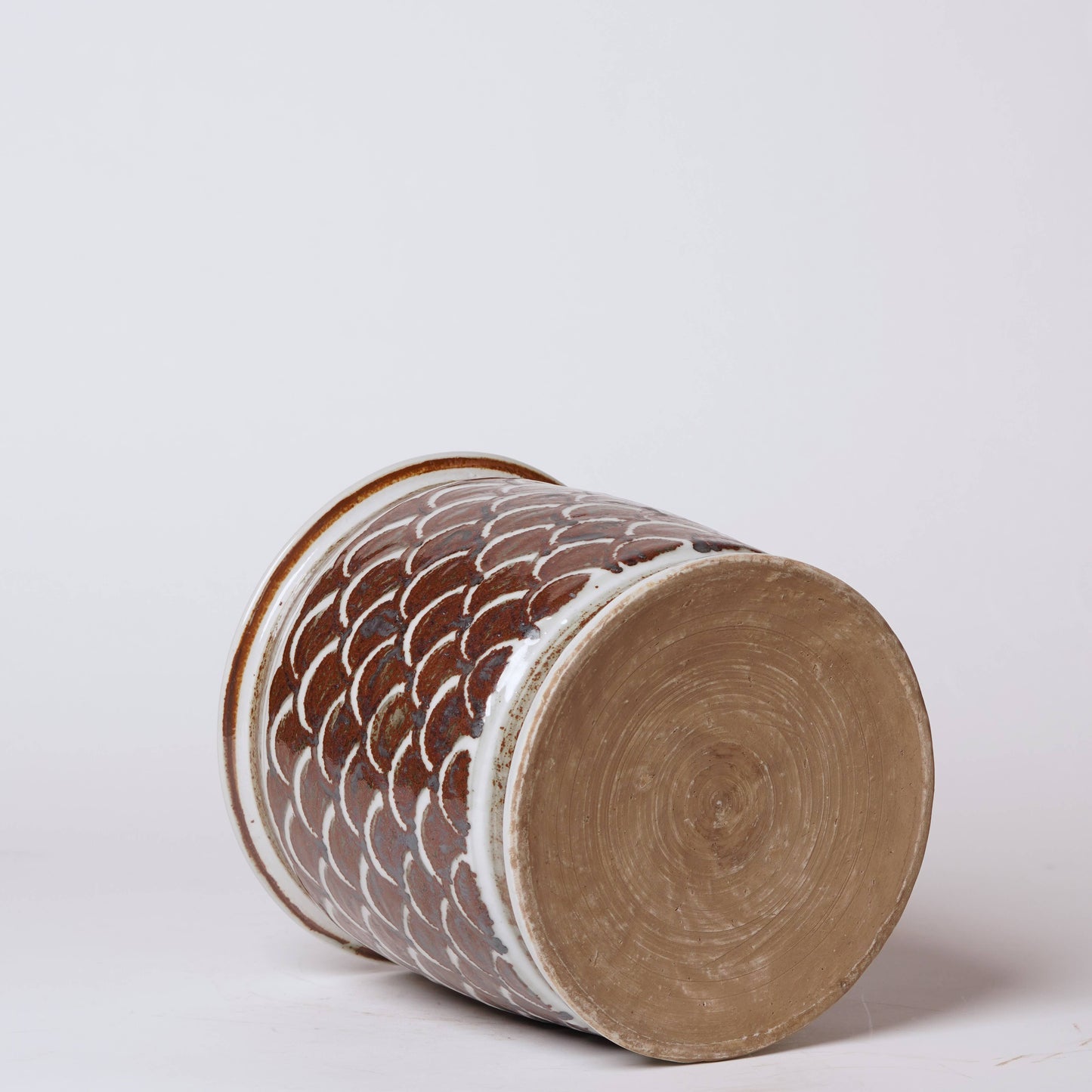 Rustic Copper Glazed Dragon Scale Porcelain Cachepot