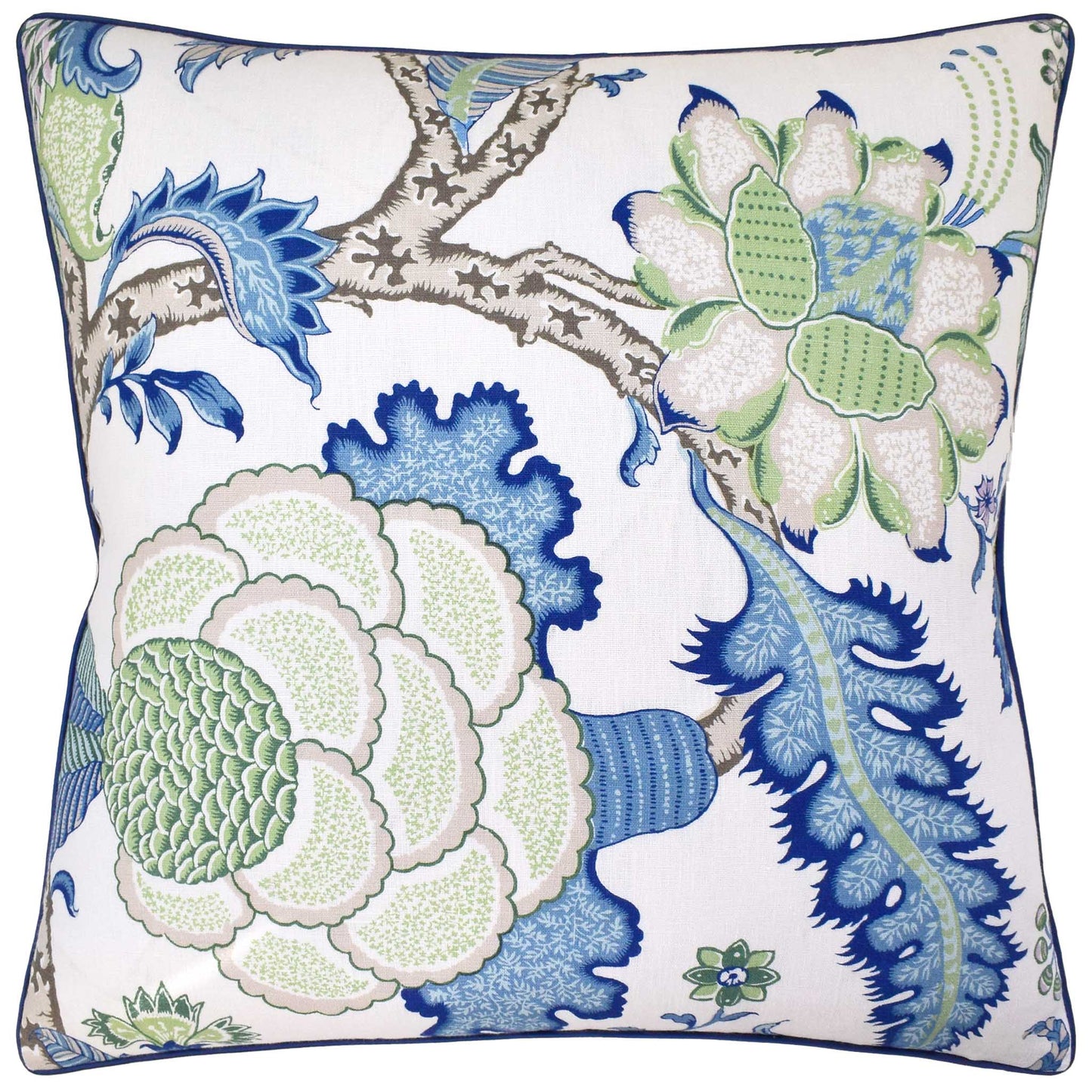 ARBORVITAE VIRIDIAN/BLUE PILLOW - PIPED -