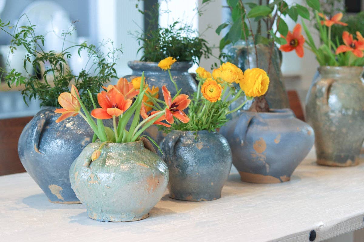 Found Blue Tones Confit Pot