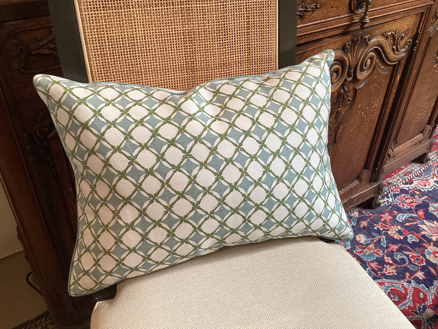 LETTIE PISTACHIO PILLOW - PIPED