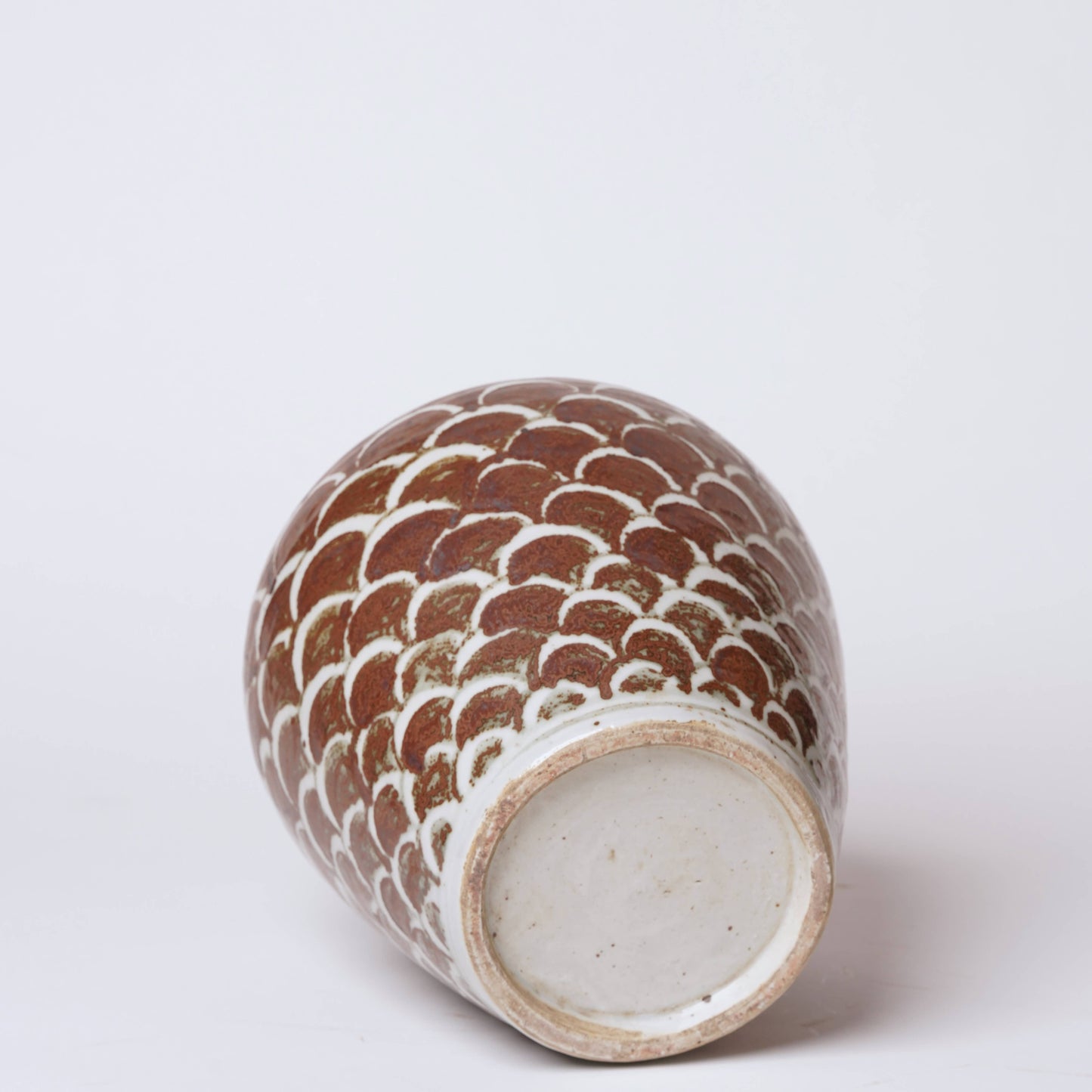 Rustic Copper Glazed Dragon Scale Porcelain Pot