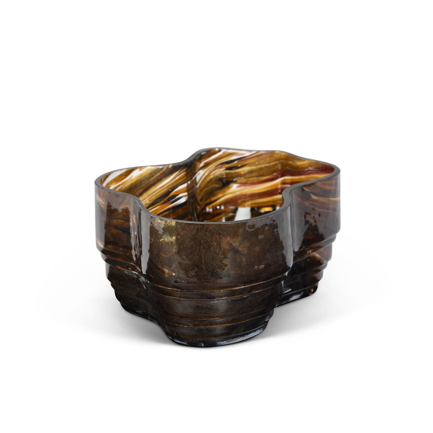 Clover Glass Decorative Bowl, Tortoise