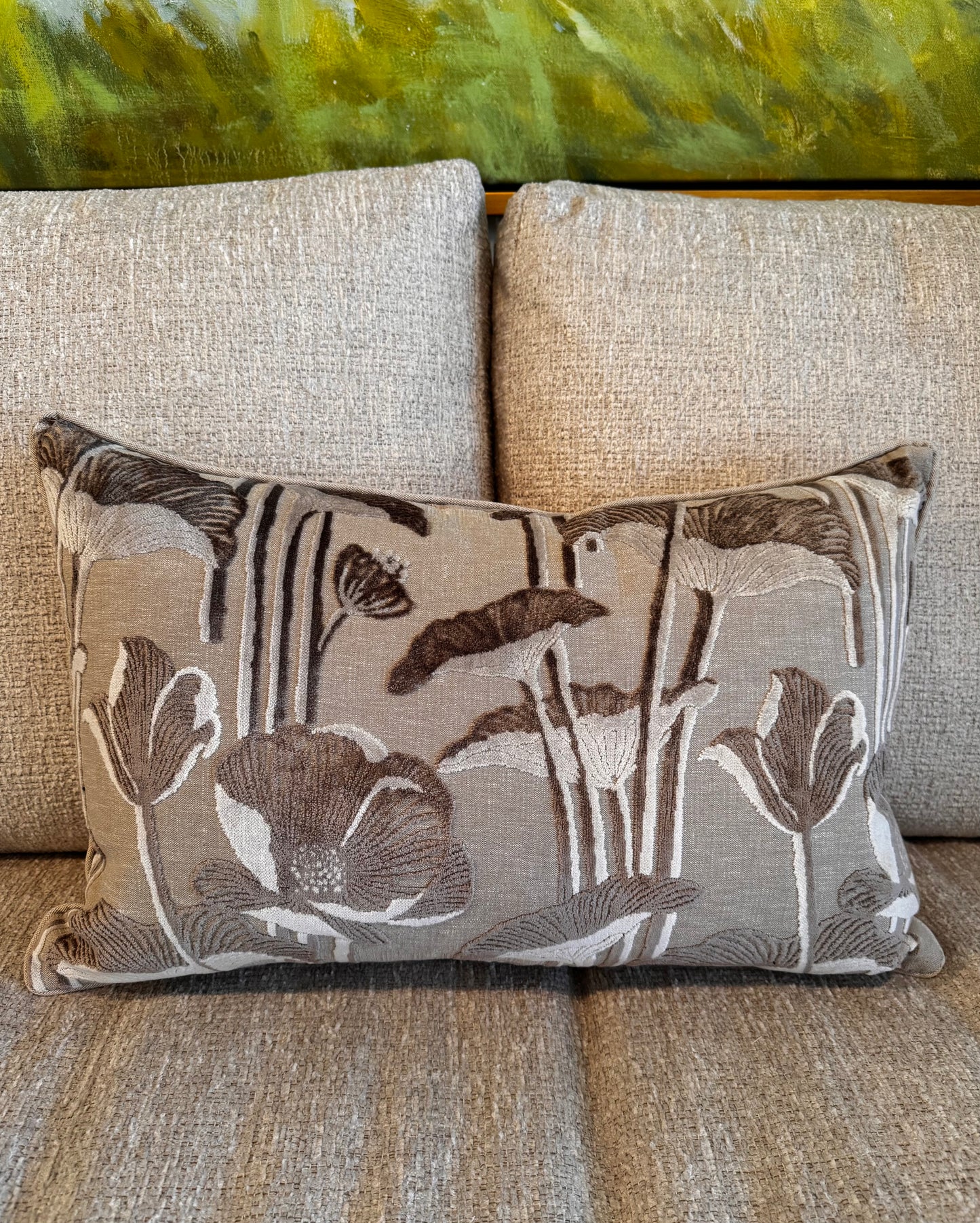 Vanity Taupe Lumbar Pillow