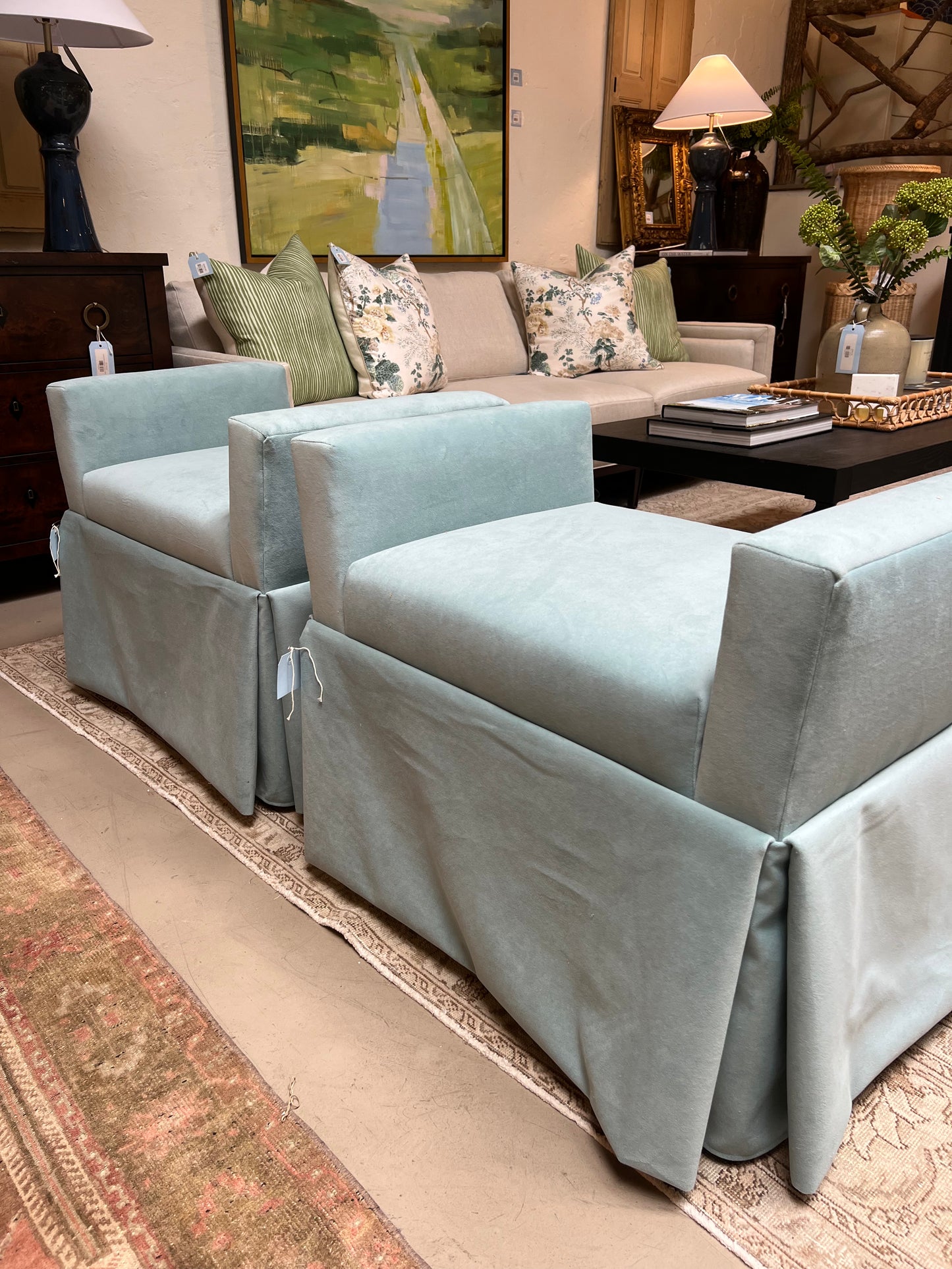 Blue Skirted Bench