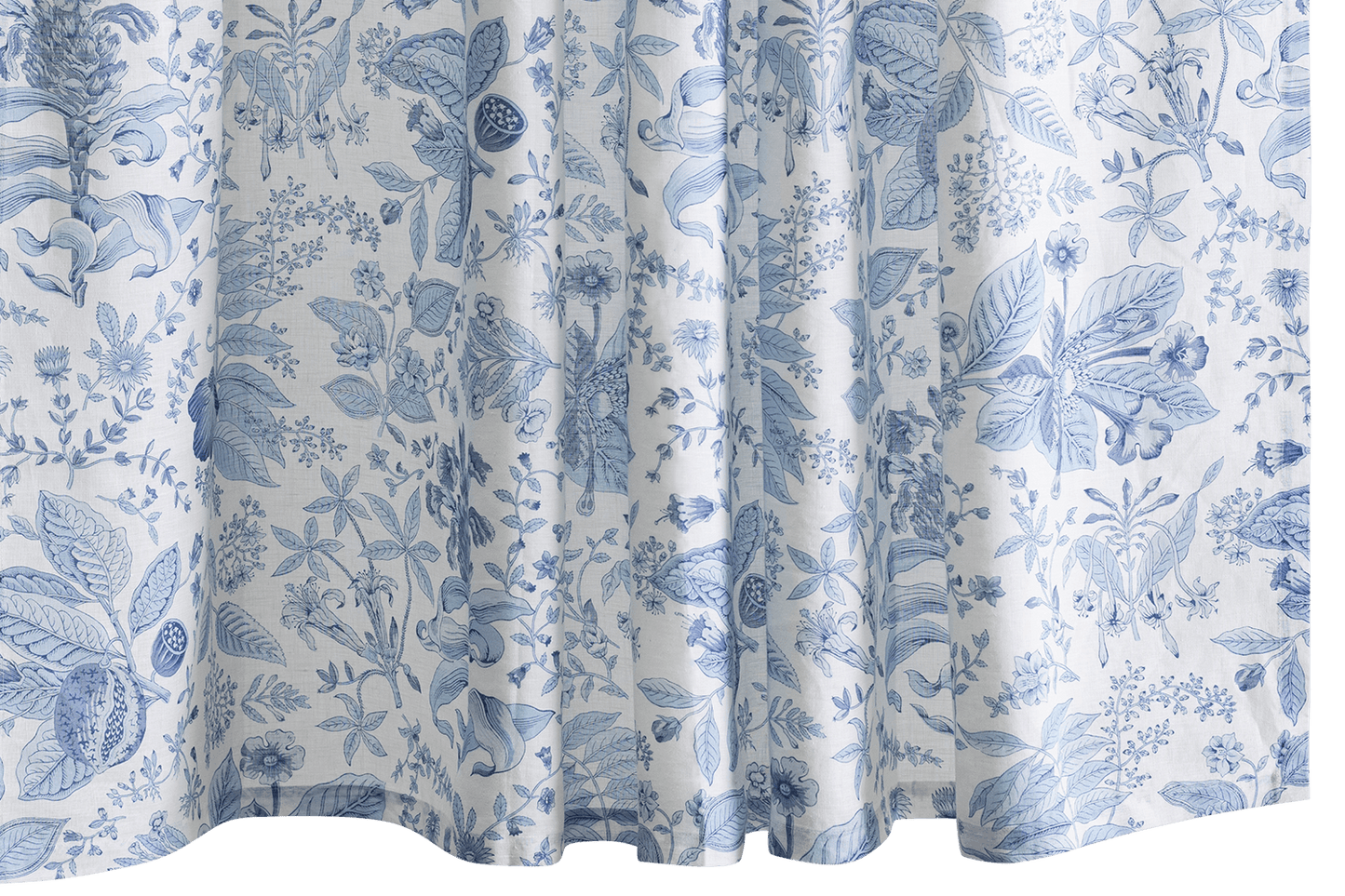 Pomegranate Linen Shower Curtain Color: Porcelain Blue