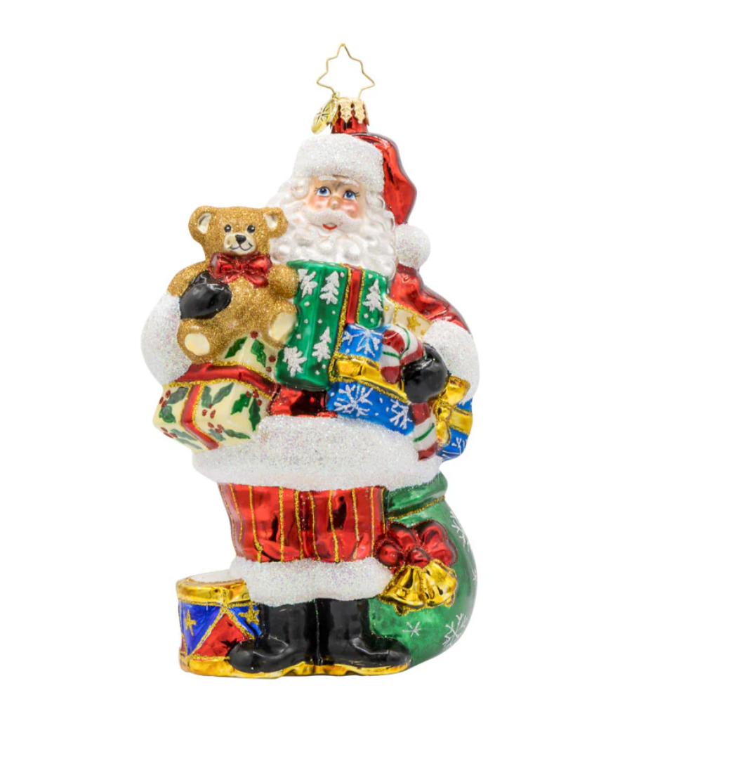 Quite A Handful Santa Ornament
