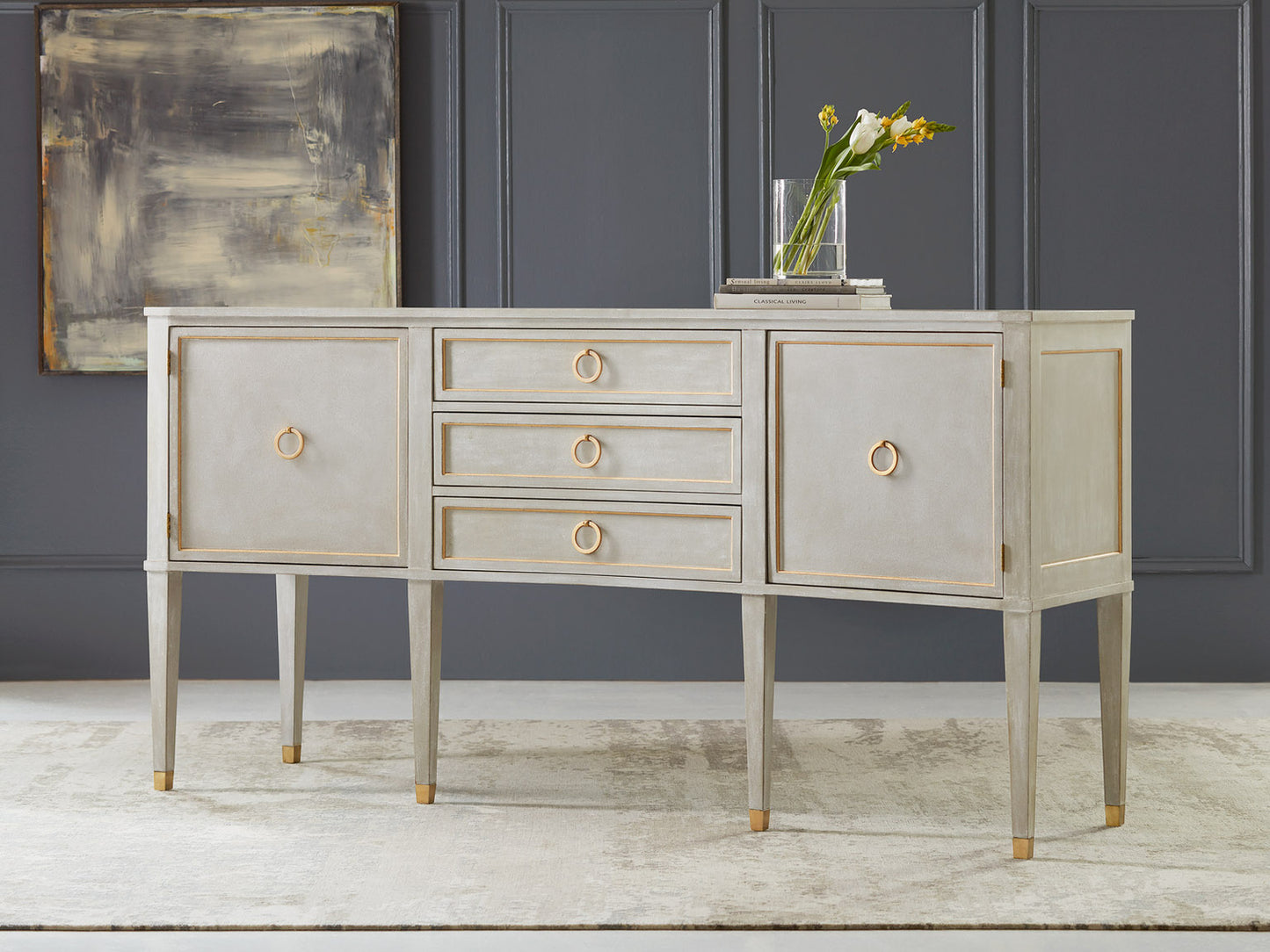 Concave Buffet- Antique Grey