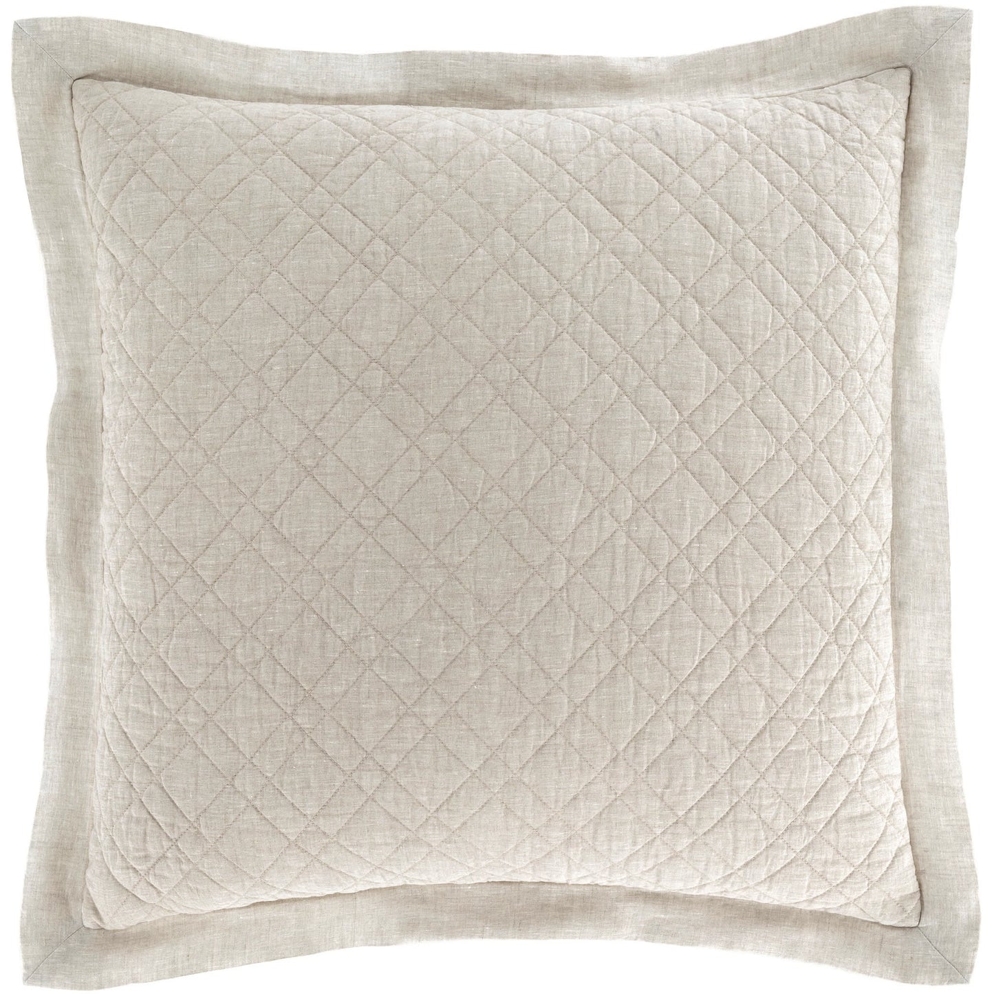 Washed Linen Quilted Sham | Natural/Euro