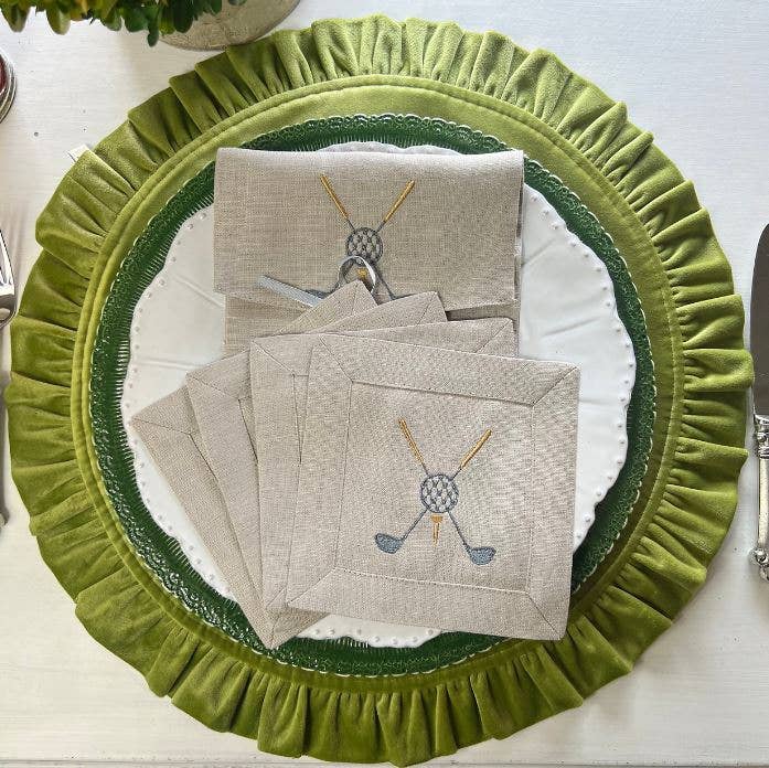 Golf Cocktail Napkin Set of 4