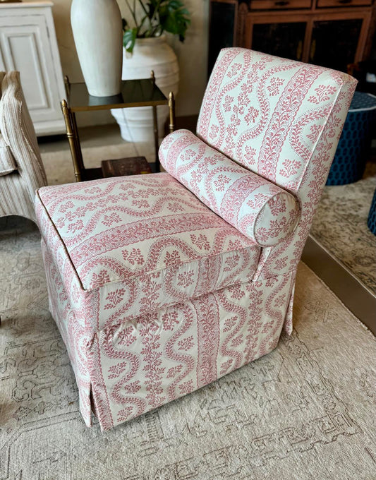 Pink & White Slipper Chair