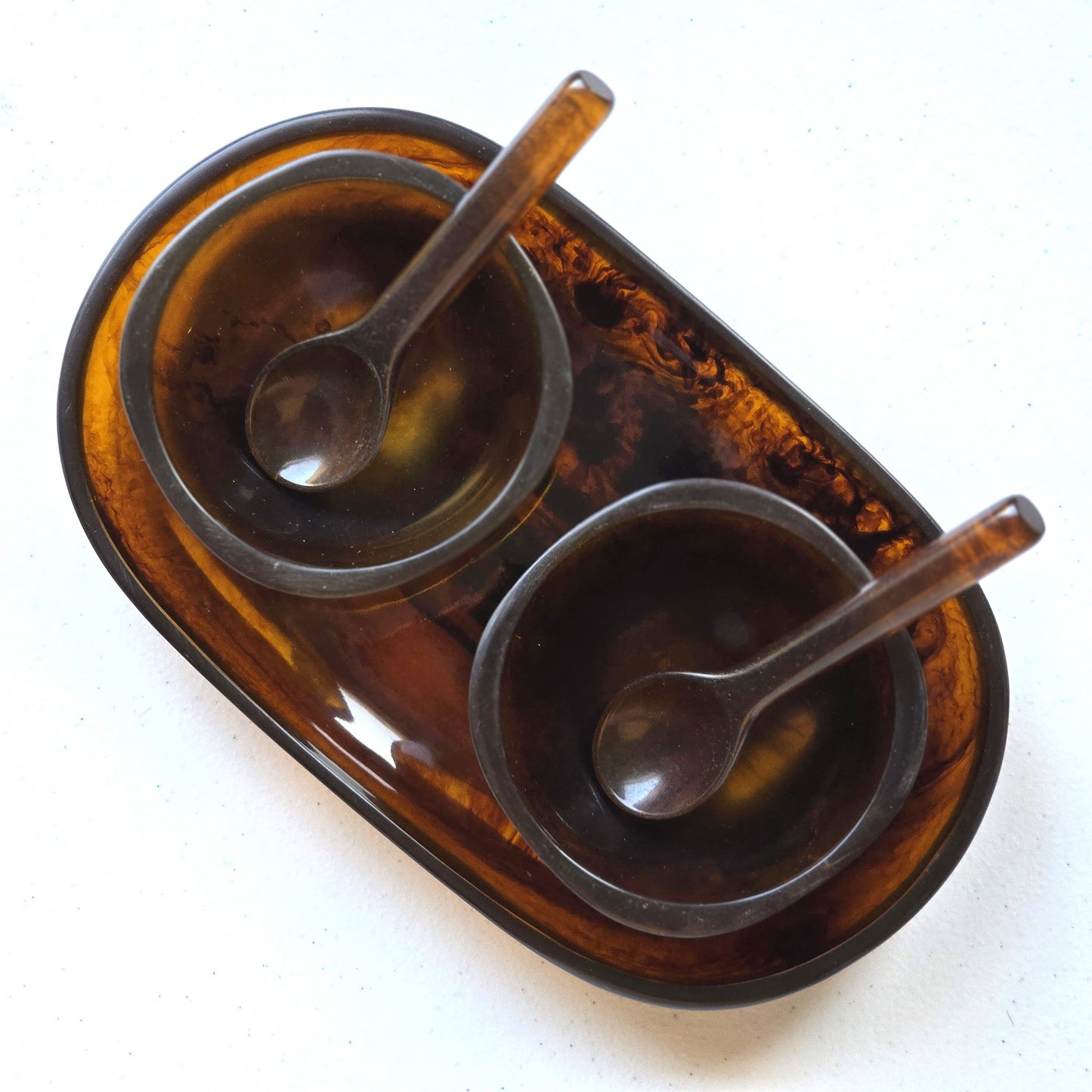 Resin Serving Tray with Bowls & Spoons