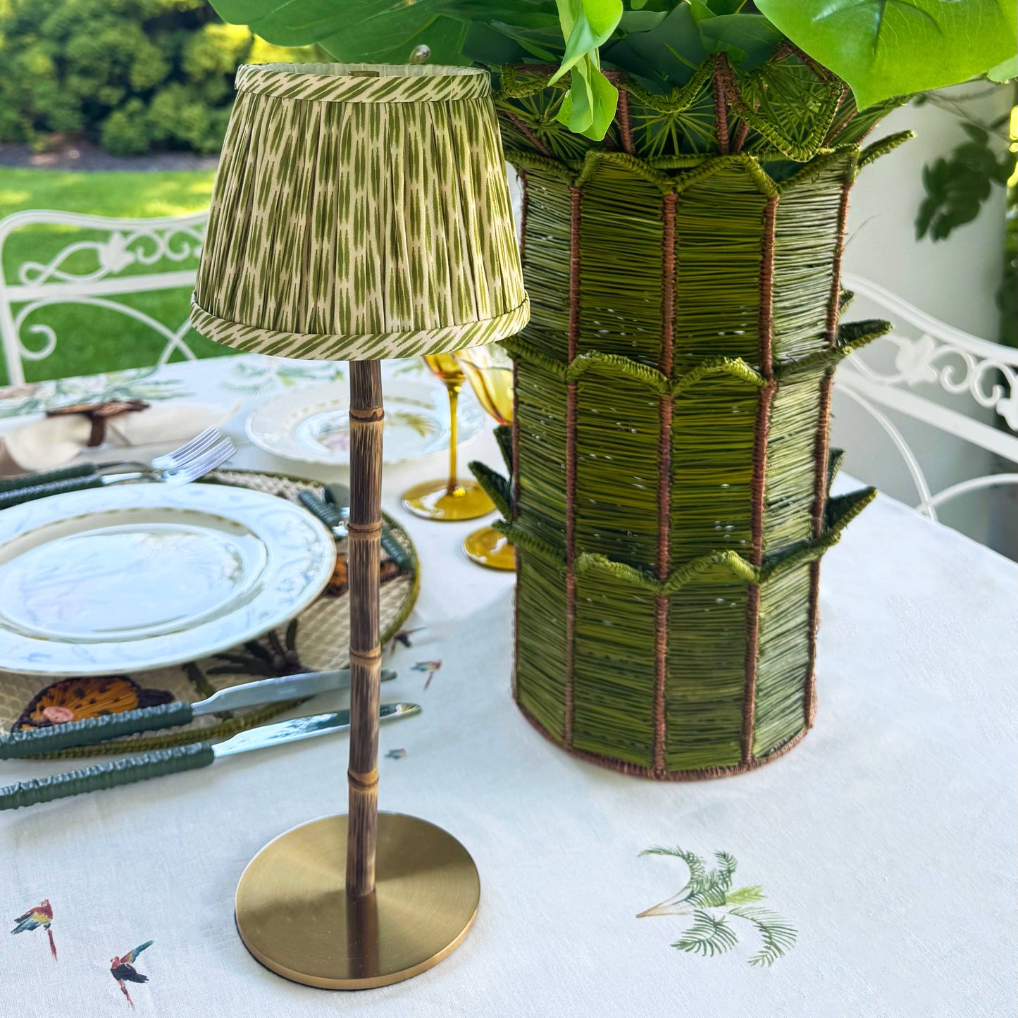 Jungle Cordless Bamboo Table Lamp – Rechargeable Lighting