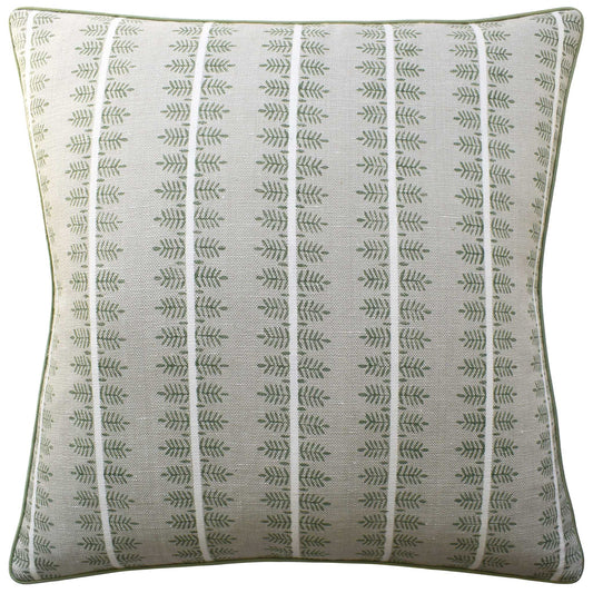 ALVA HAND BLOCK OLIVE- PILLOW - PIPED