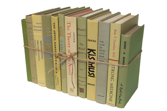 Decorative Green Book Bundle - Vintage Lemongrass