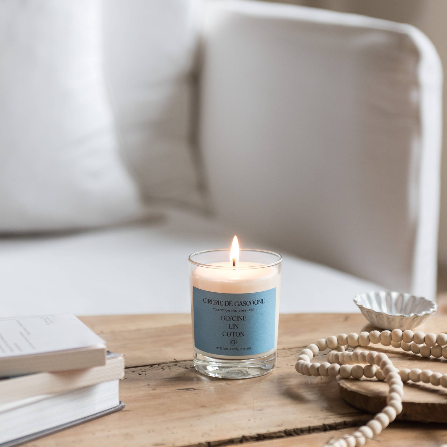 Wisteria, Linen, Cotton Blend Candle