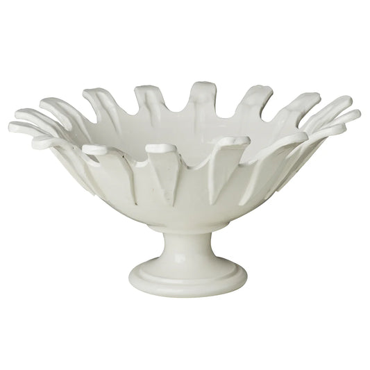 Footbed Bowl, White, Applied Petals
