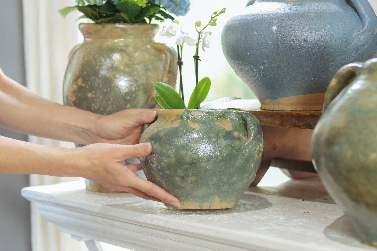 Found Blue Tones Confit Pot