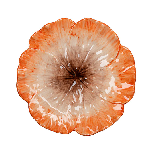 Elisabetta Flower Dinner Plate, Orange