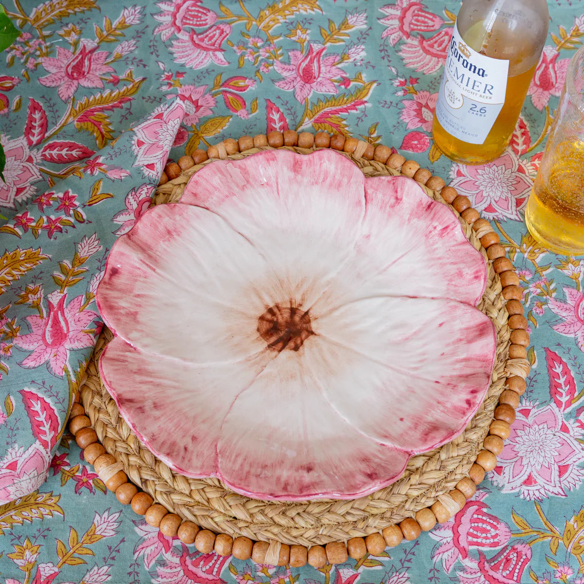Elisabetta Flower Dinner Plate, Pink