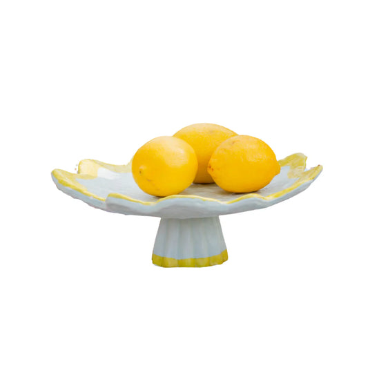 Rickrack Cake Plate Yellow/ Jade