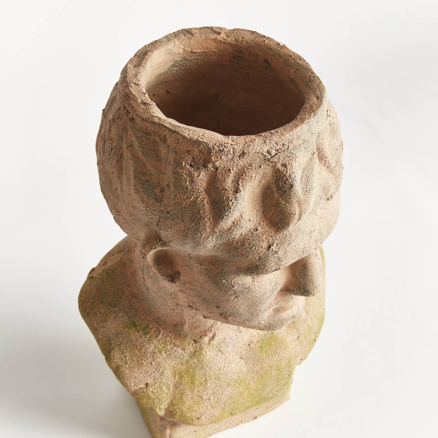 Weathered Garden Male Bust Planter, Brown