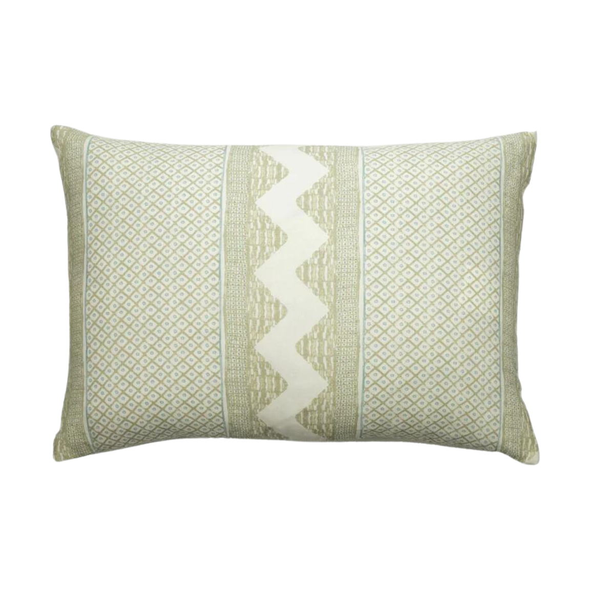 Kennedy Sage Cream and Aqua Throw Pillow
