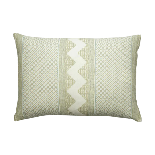 Kennedy Sage Cream and Aqua Throw Pillow
