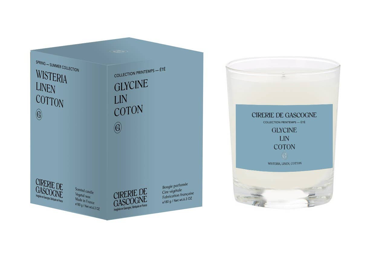 Wisteria, Linen, Cotton Blend Candle