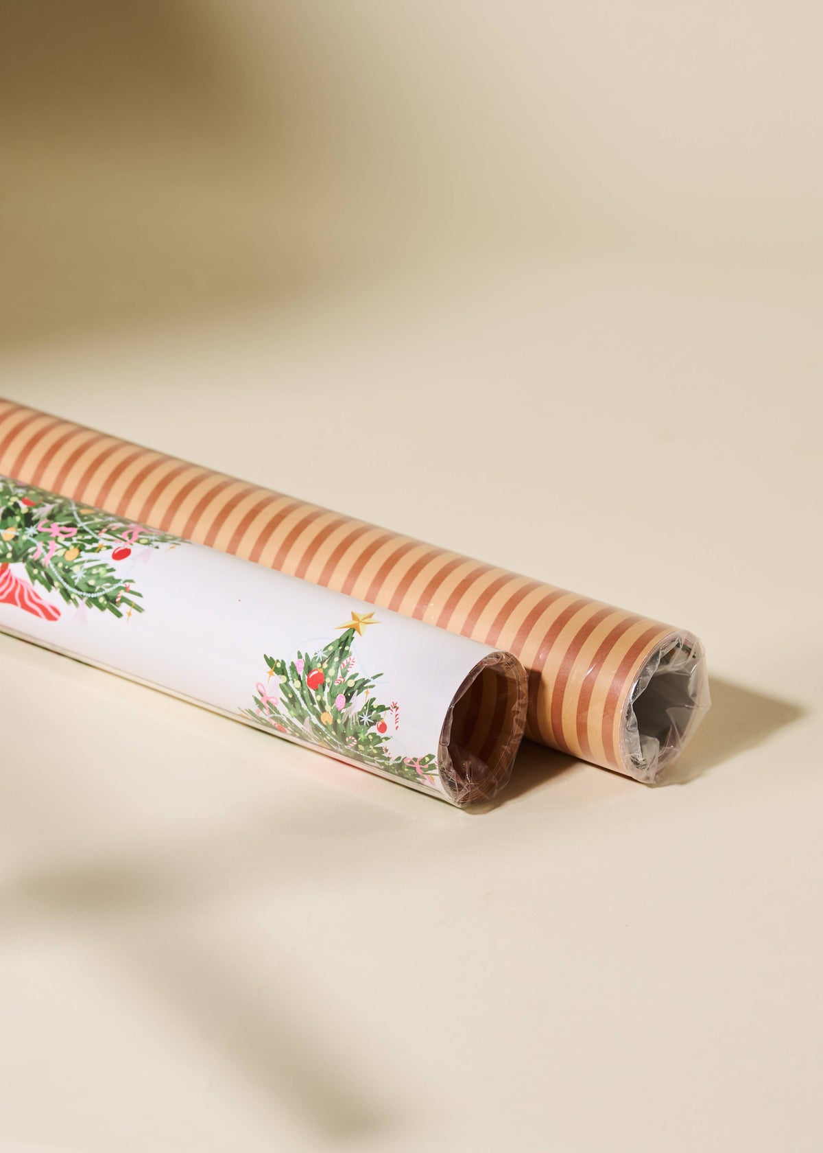 Christmas Tree Toffee Stripe Double Sided Wrap | 3 Sheets