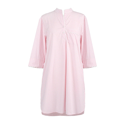 Gingham Nightshirt with Ric Rac Trim
