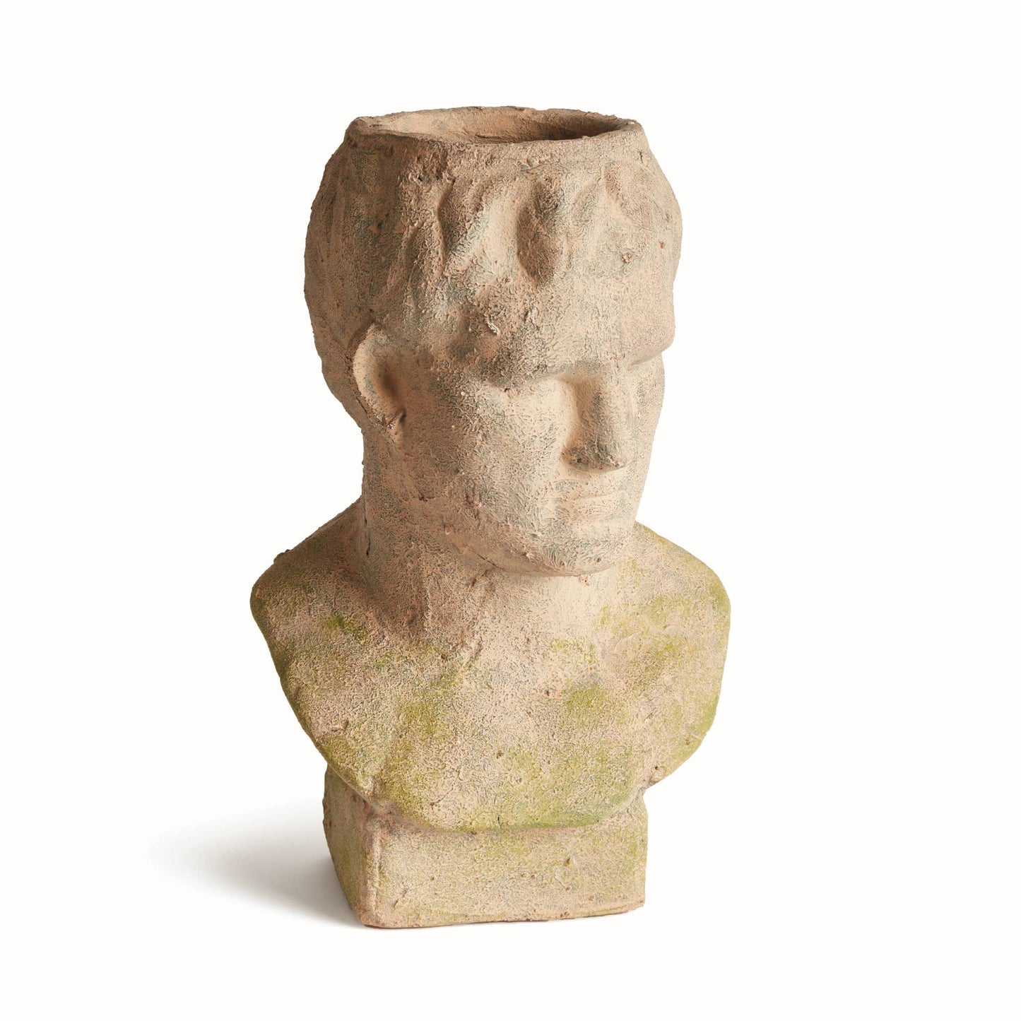 Weathered Garden Male Bust Planter, Brown