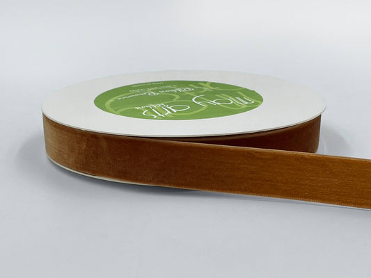 3/4" Burnt Orange Classic Woven Velvet Ribbon