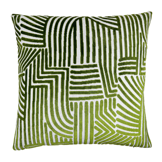 Levi Resort Green Pattern Throw Pillow