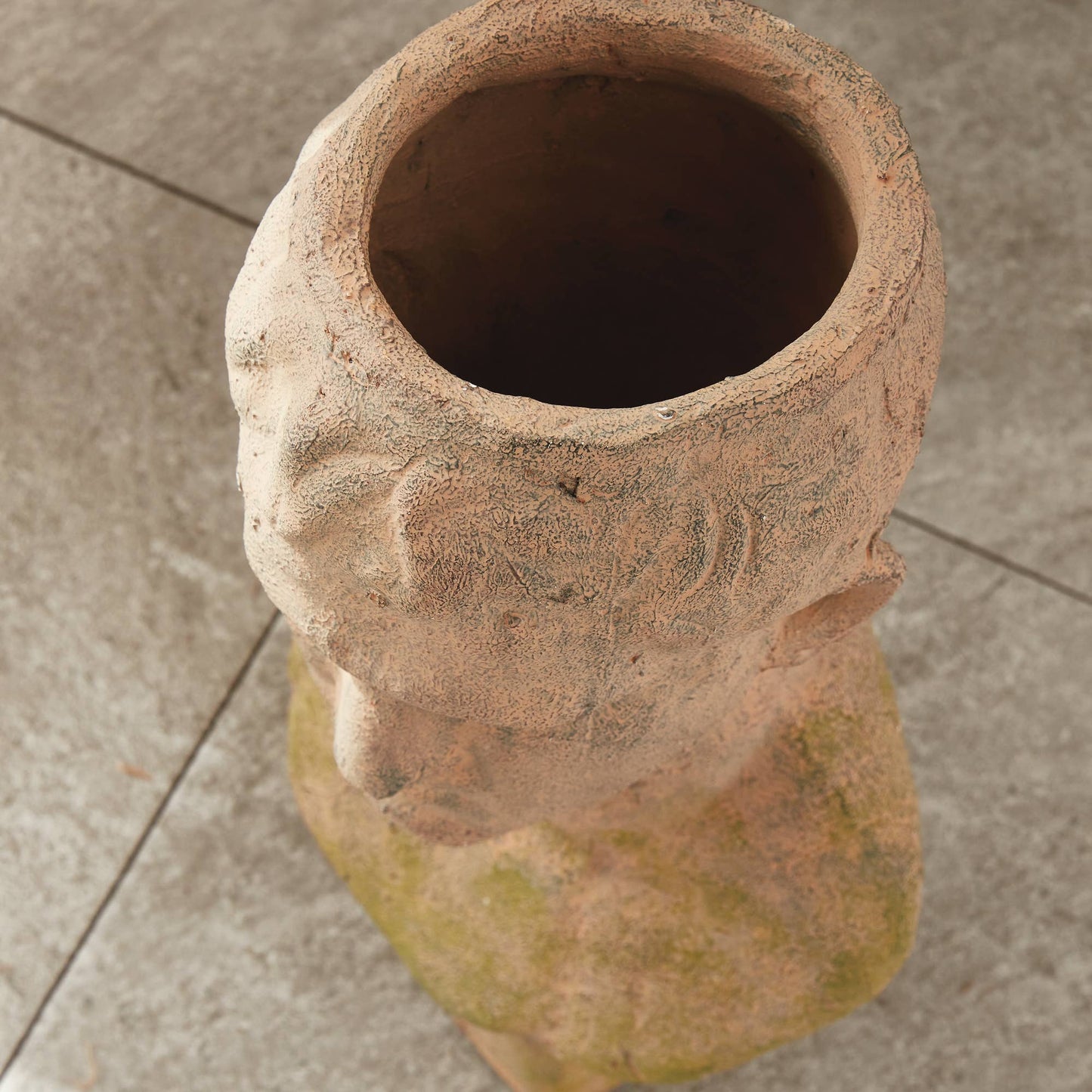 Weathered Garden Male Bust Planter, Brown