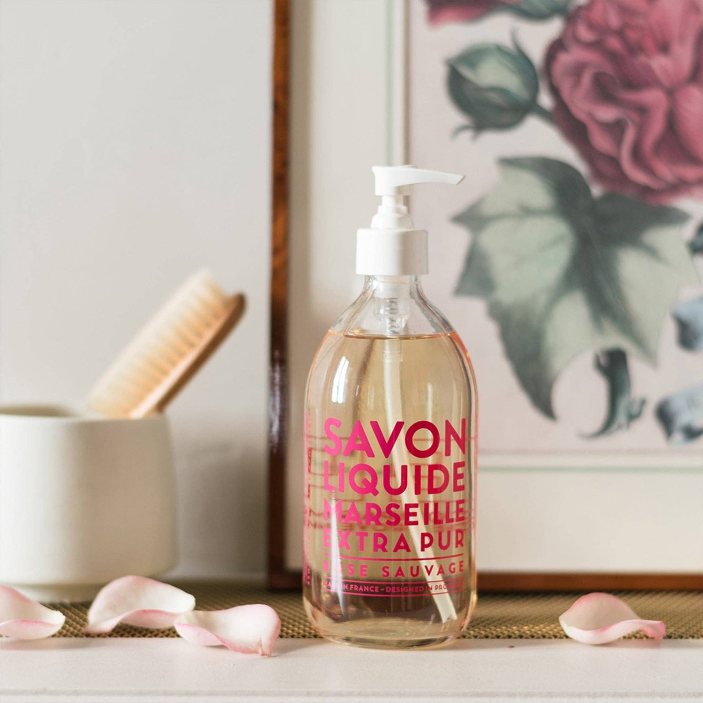 Liquid Marseille Soap Wild Rose 16.7 fl oz Glass