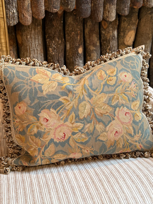 Flower Needlepoint Pillow