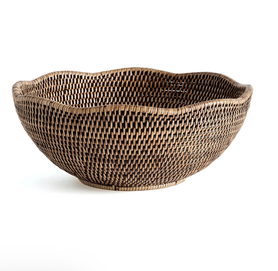 Burma Rattan Scalloped Edge Bowl