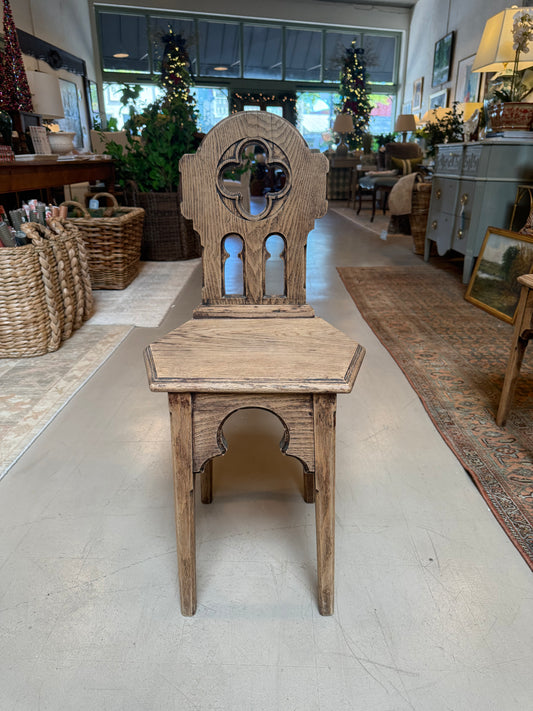 Antique Quatrefoil Wooden Stool