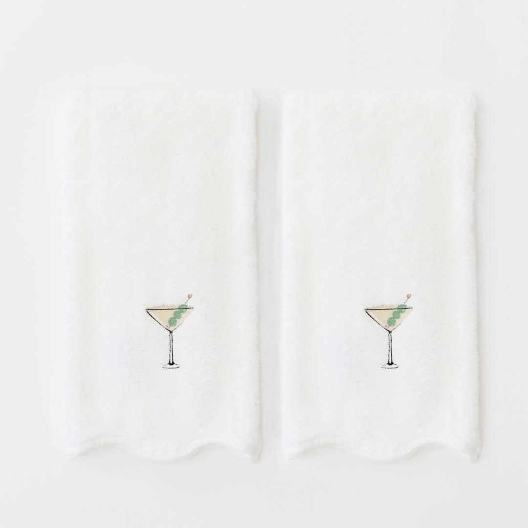 Martini Scalloped Powder Bath Towels (Pair)