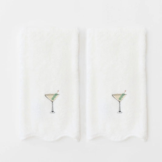 Martini Scalloped Powder Bath Towels (Pair)
