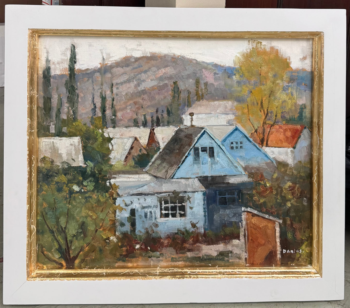 Blue House Landscape Art