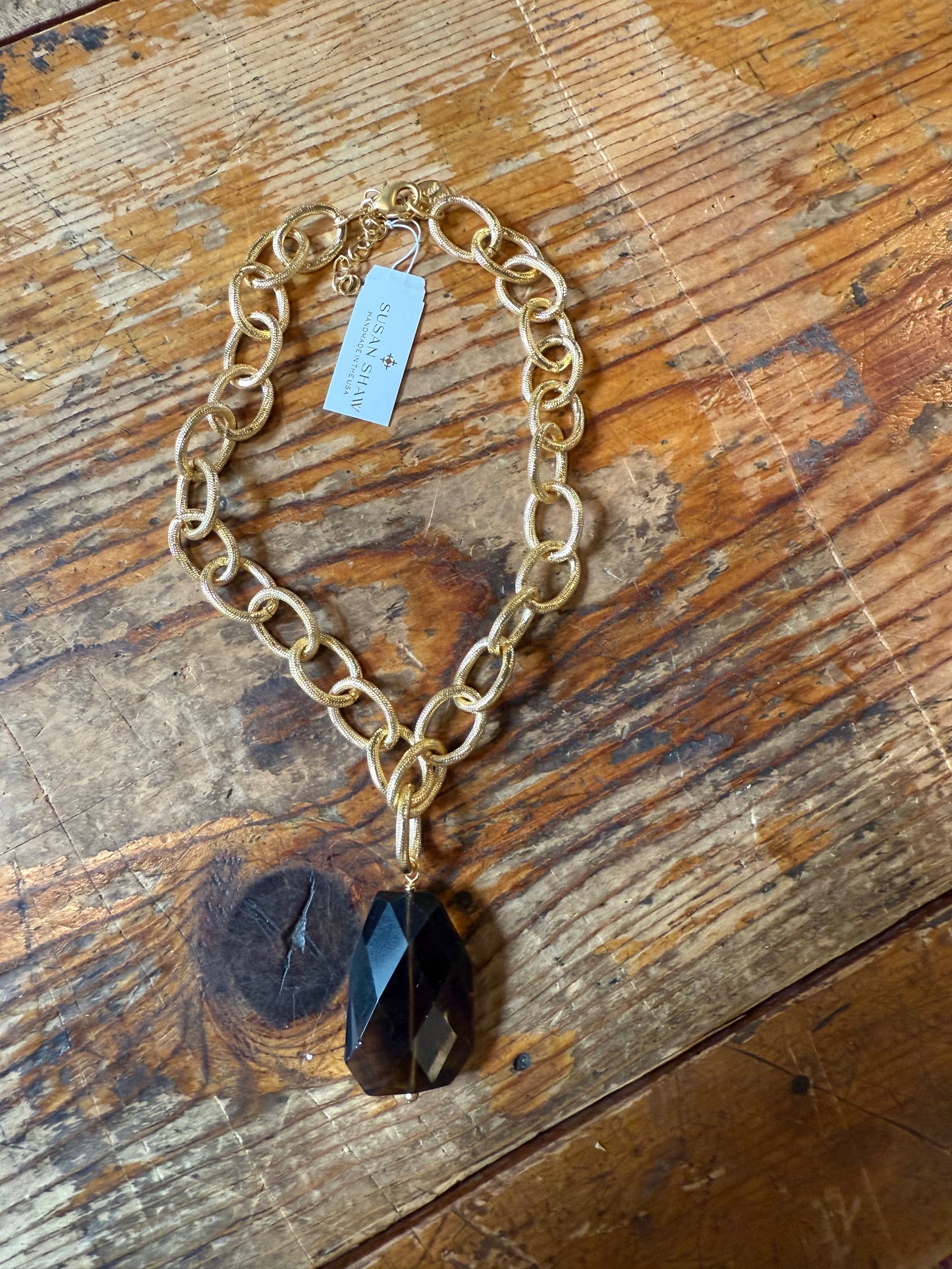Brown Quartz Pendent Necklace