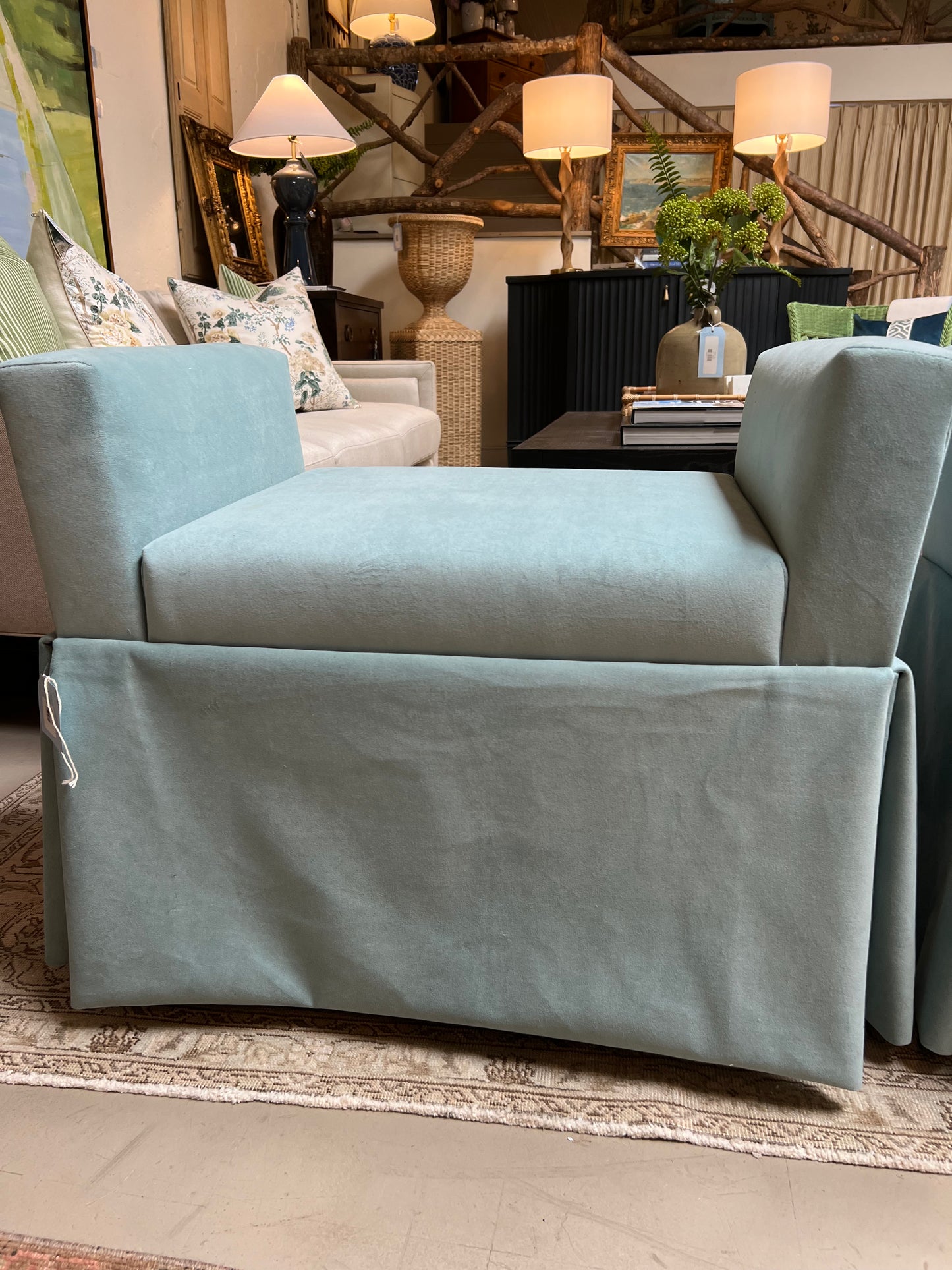 Blue Skirted Bench