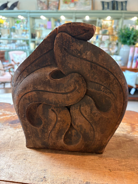Antiqued Carved Wood