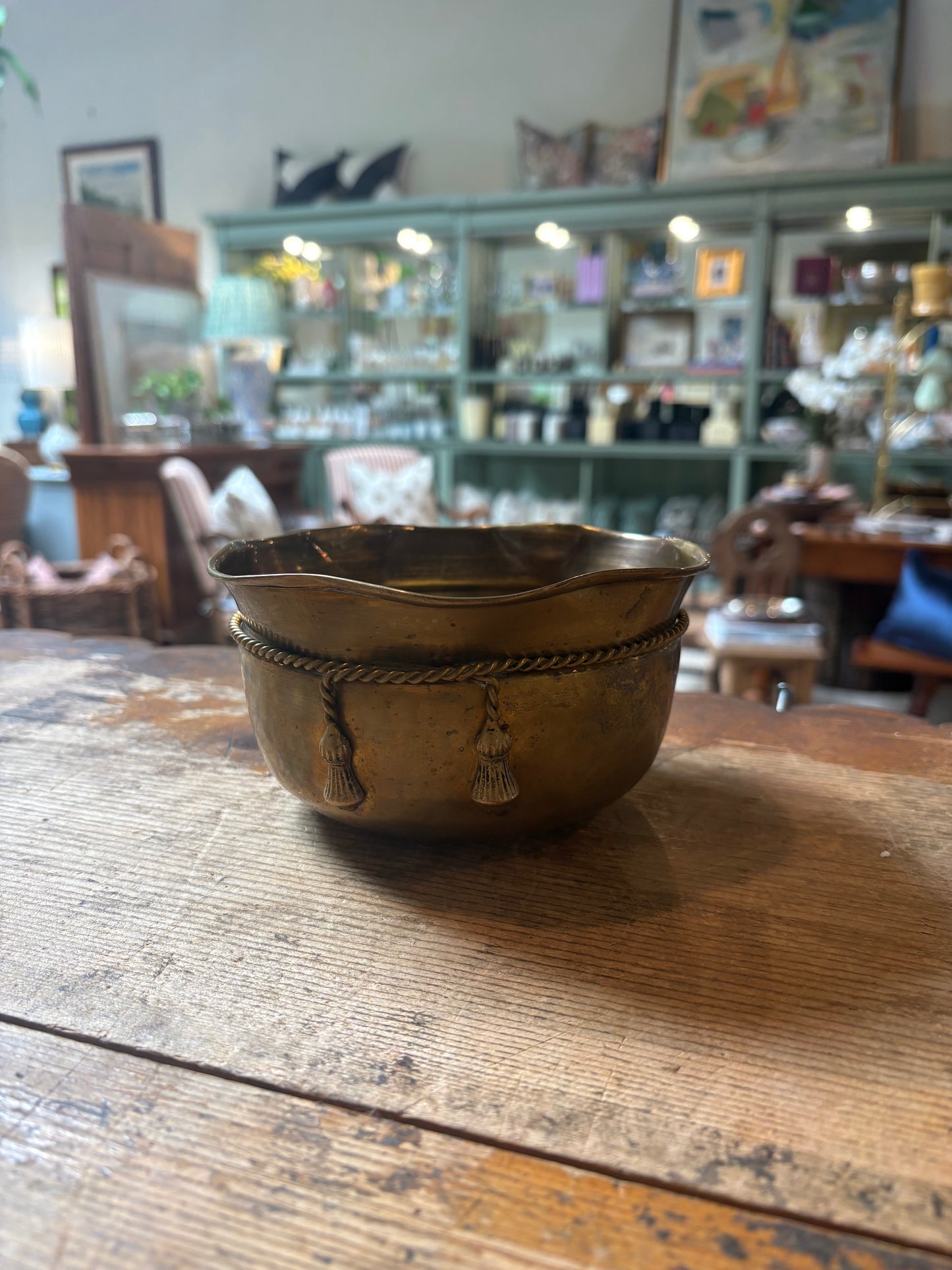 Hammered Brass Planter