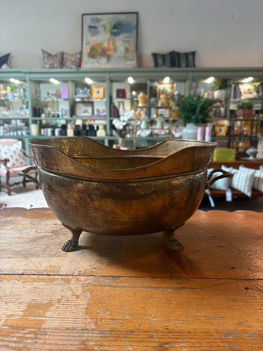 Vintage Brass Jardiniere Greenery