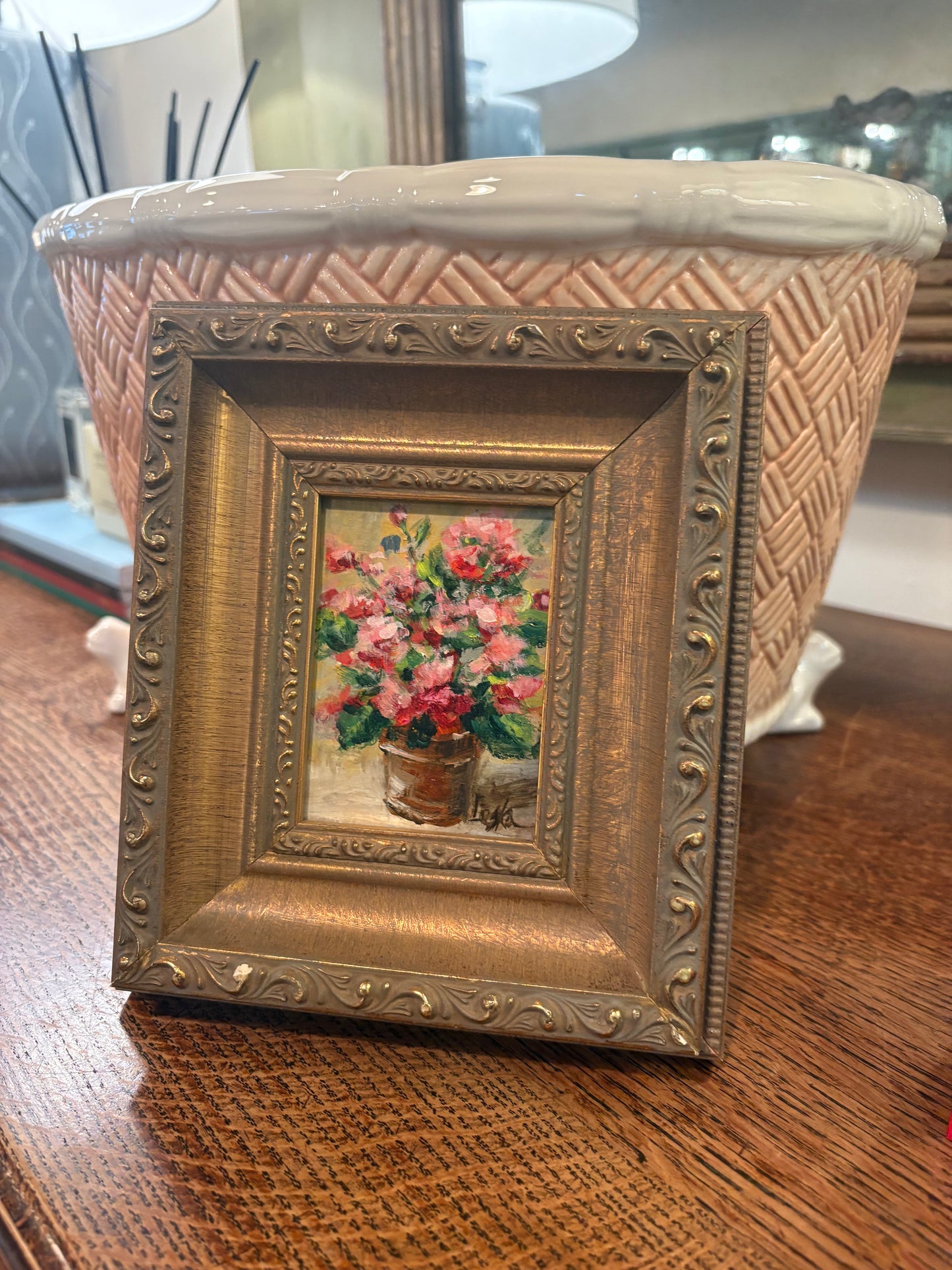 3 1/2 X 2 1/2 Floral Pot Art