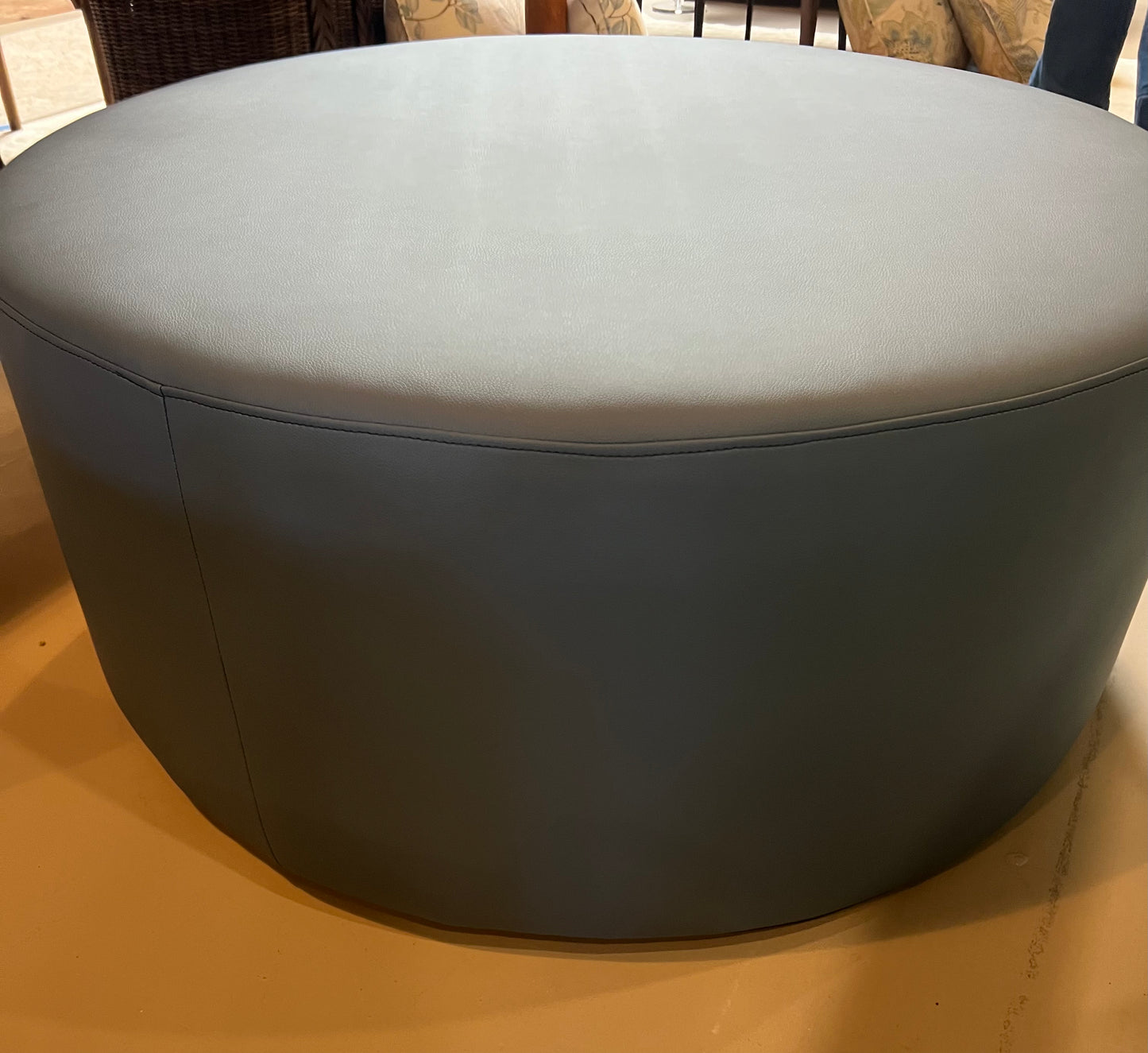 Round Blue Ottoman