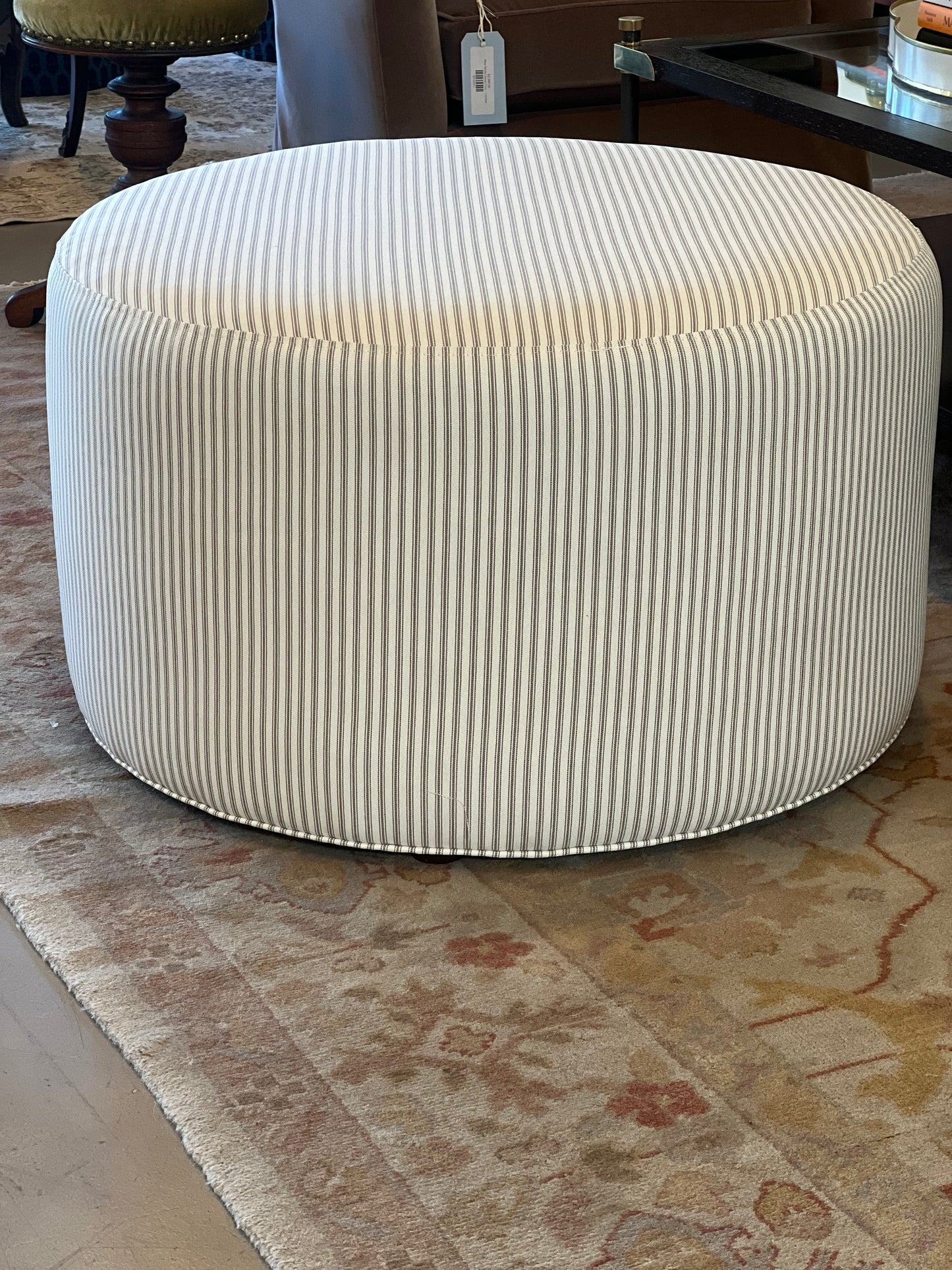 Round Stripe Ottoman