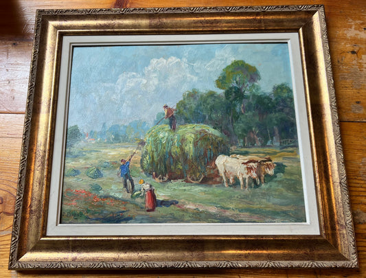 Countryside Hay Harvest Painting